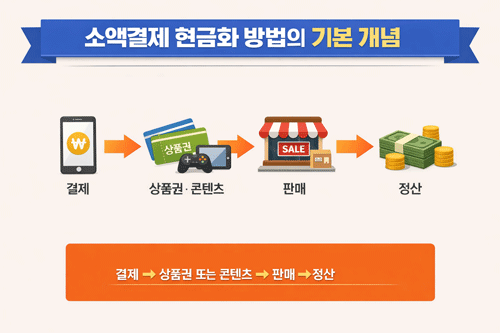소액결제 현금화 방법 기본 개념 흐름 설명 이미지