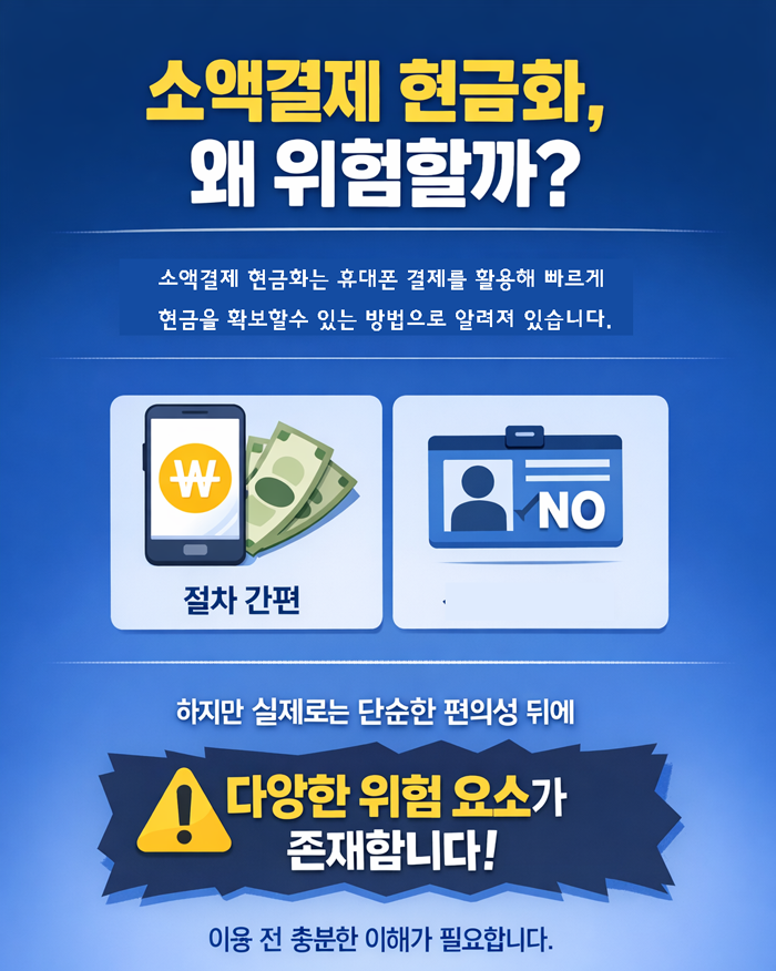 소액결제 현금화의 편의성과 함께 숨겨진 위험 요소를 설명